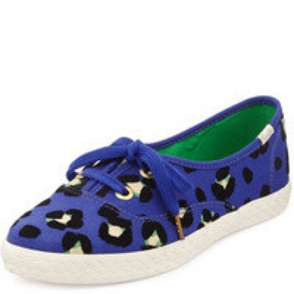 Keds X Kate Spade Blue Green Leopard Print Pointer Sneaker - Picture 2 of 16